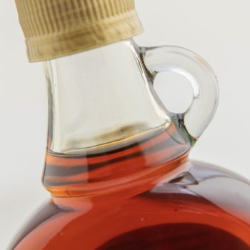 maple syrup bottle close up