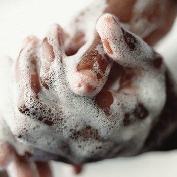 Man washing hands, close-up